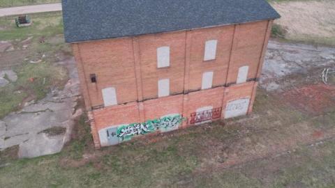 Photo from looking down at brick works