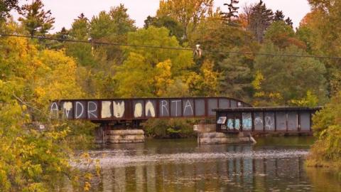 Frozen Swing Bridge photo 2