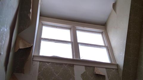 The stairwell at the back of the house.