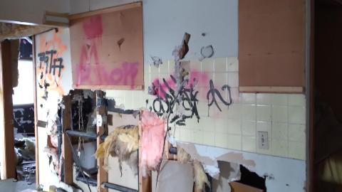 What's left of the kitchen