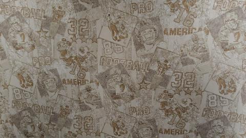 The beautiful wallpaper threwout the room