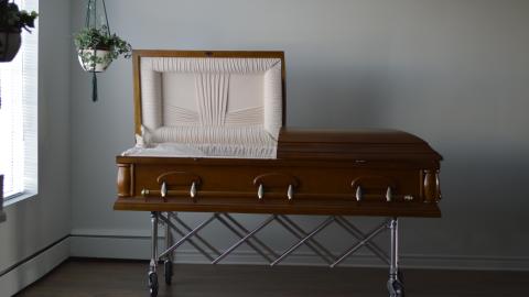 Discovery and 1st Look - May 15, 2017 - Wooden Casket at Abandoned Funeral Home.JPG