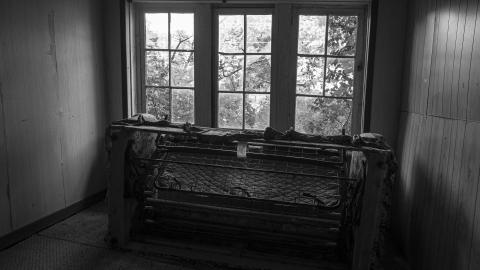 Room with convertible couch (to a bed)