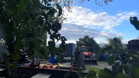 Photo from two holes in the fence