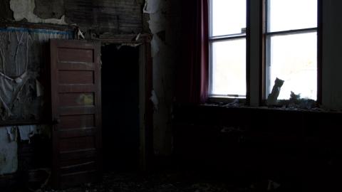 Main classroom, decaying walls