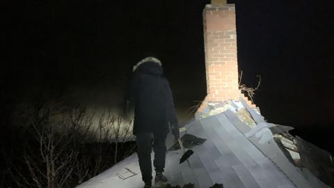 Roof, accessible from second floor door