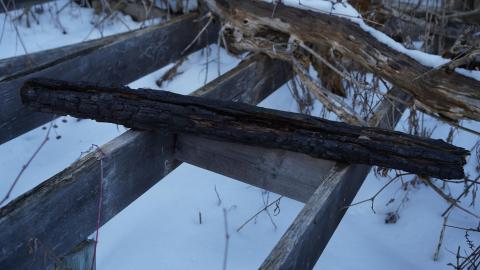 A Burnt piece of wood.