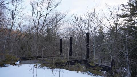 More burnt remnants of the framing.