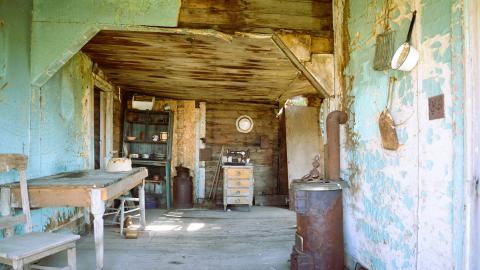 The interior of the house of one of Retlaw's pioneers