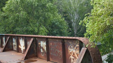 Photo from Bridge with abandoned RV