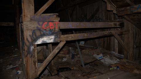 A shot of the only way downstairs in the barn