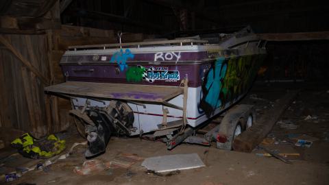 A shot of the back of the boat