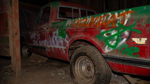 Side shot closeup of the truck