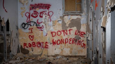 Some half decent graffiti next to some questionable graffiti