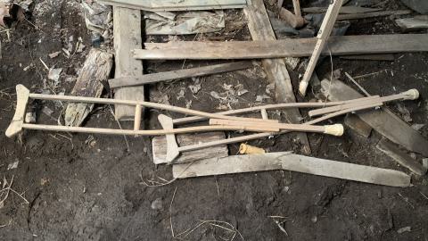 The interior of the shack