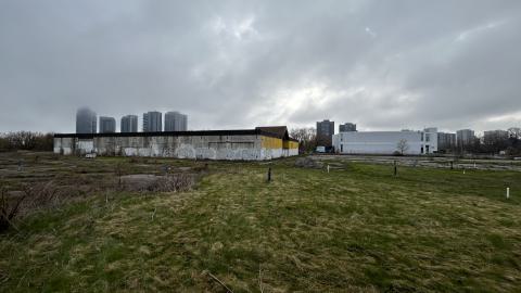 exterior of the east wall