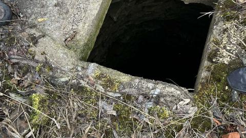 The outside of the well