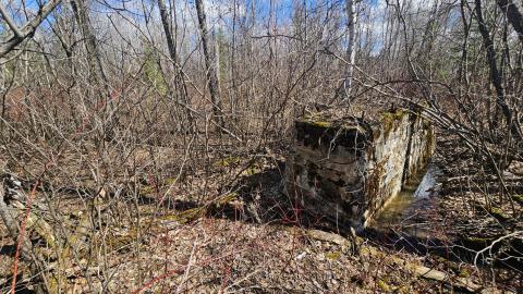 A concrete foundation piece