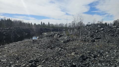 The northern edge of the pit, looking west.
