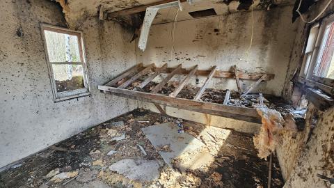 Interior of the shack.