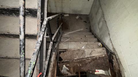 wrecked stairs super unsafe