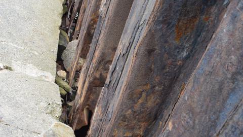 It ramps down to beach level