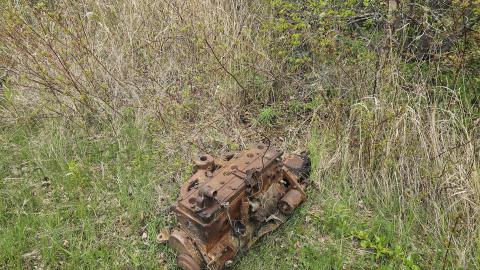 An engine left on the ground
