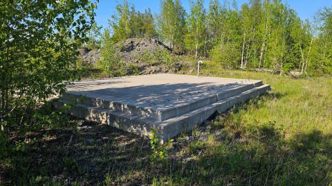 A large concrete pad