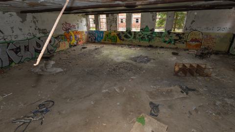 Cafeteria(?) from guard tower(?)