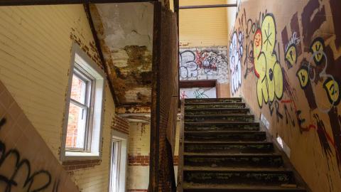 One of the many staircases