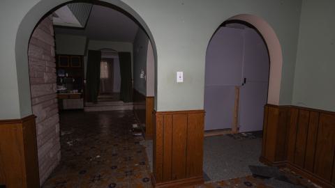 From entertainment room, looking to kitchen / front entryway