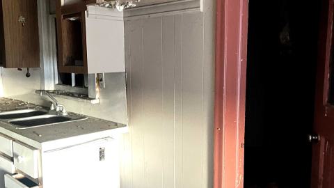 an abandoned kitchen