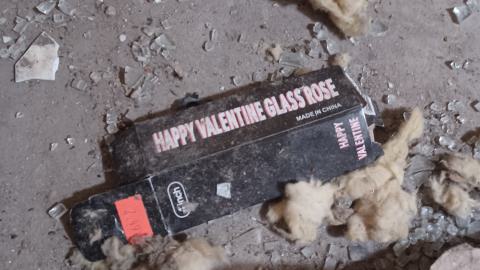 "Happy Valentine Glass Rose"