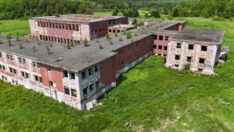 Front left of the prison