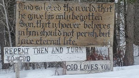 close up of the signs