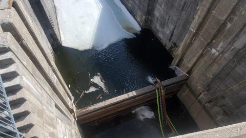 the lock where the boats lower in