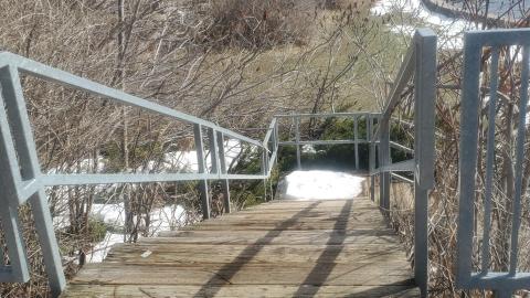 stairs leading to the greenspace