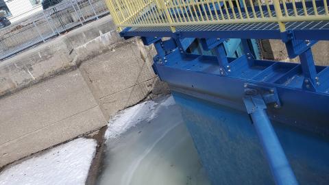 the water on the other side of the gates