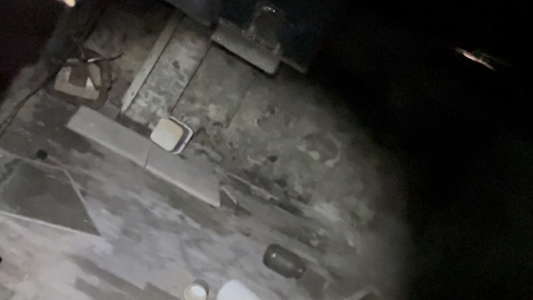 Basement, trash all over